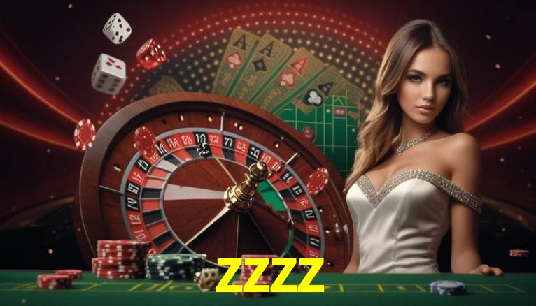Una escena digital vívida inspirada en casino con zzzz mostrado prominentemente, luces brillantes, fichas, cartas y acentos dorados.